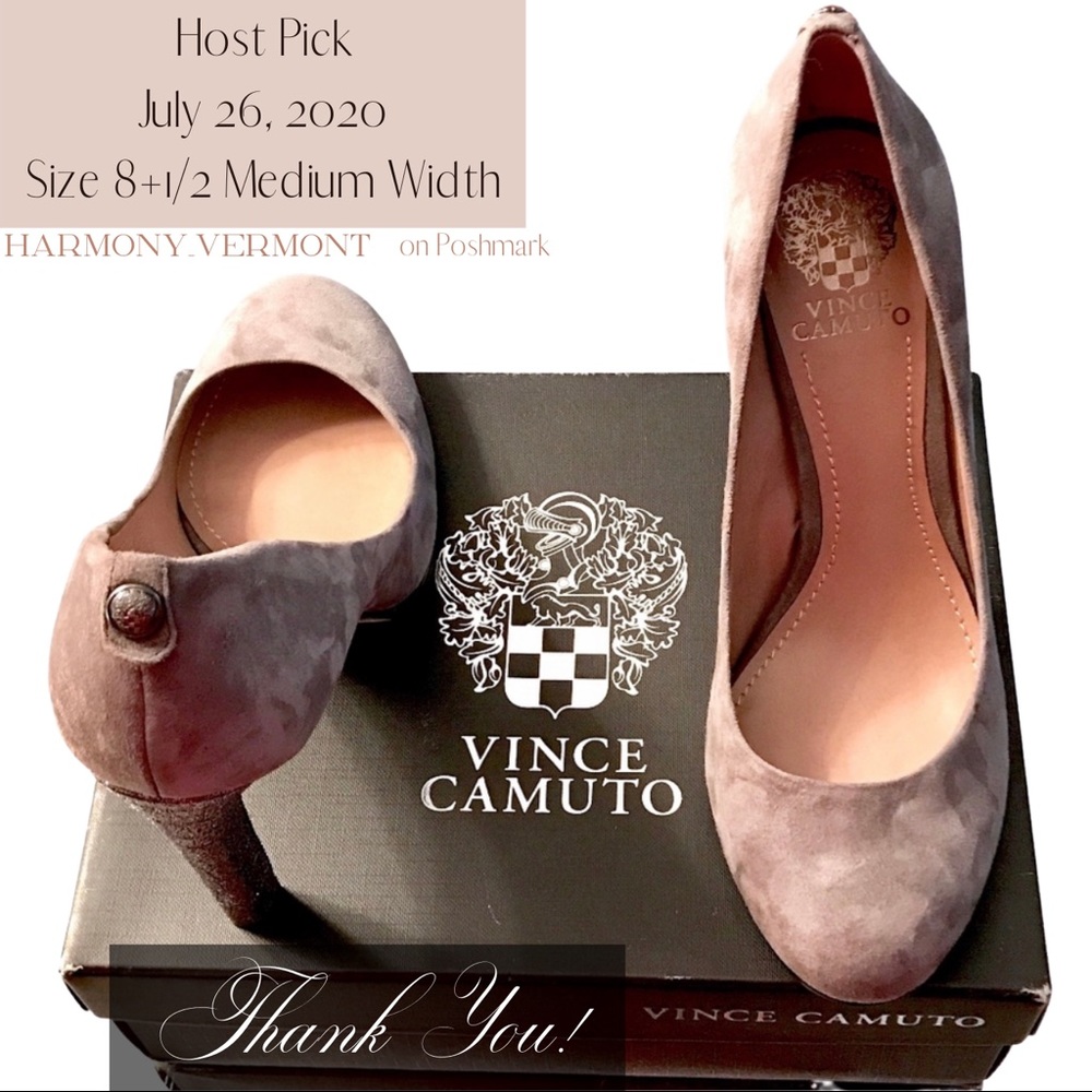 (SOLD)  Vince Camuto 4” 8+1/2 Grey Suede w/ Box - Picture 10 of 11
